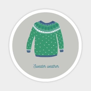 Woolen sweater with Norwegian ornament Magnet